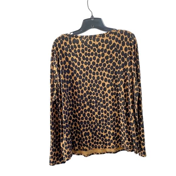 Boden Cheetah Animal Print Long Sleeve Pocket Top US 14 Brown Black Minimalist - Picture 2 of 6